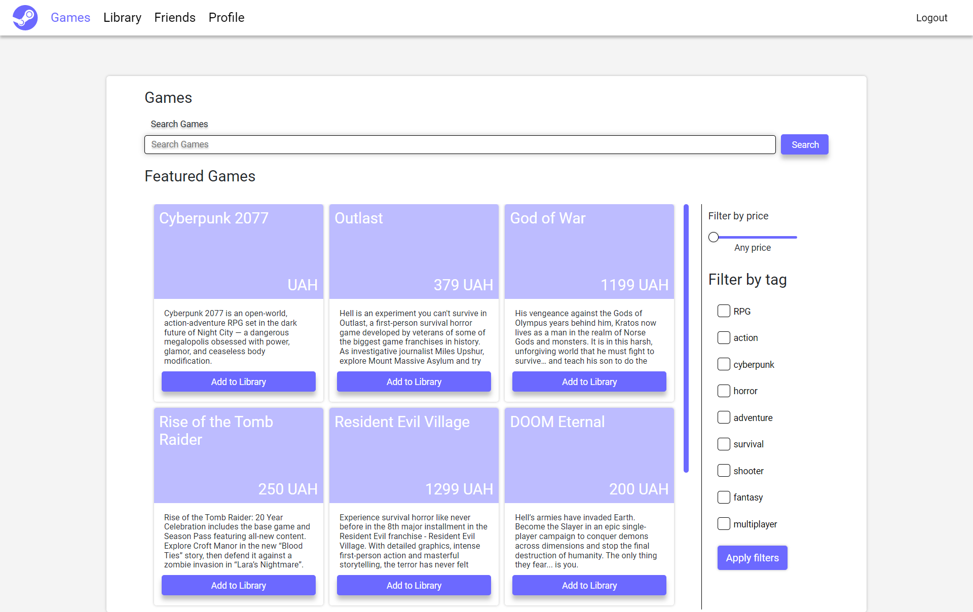 custom steam template